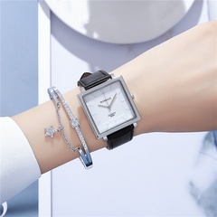 Fashion square frosted belt watch simple quartz belt ladies watch