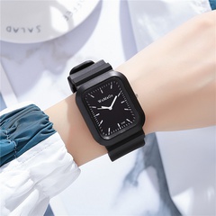 simple plastic belt rectangular watch student sports watch