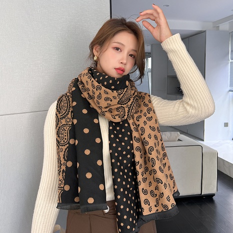 Polka dot cashew knit scarf wholesale's discount tags