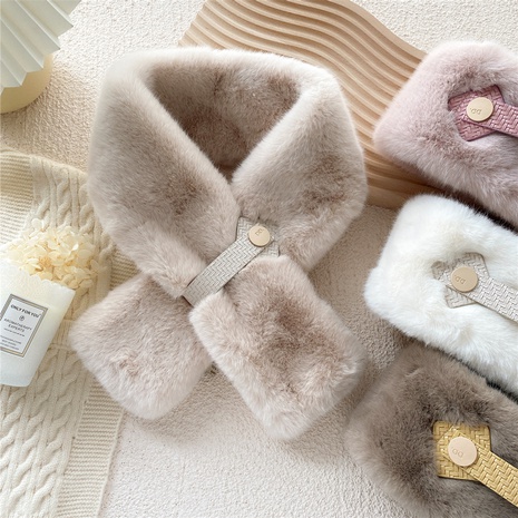 New warm winter thicken woolen plush cross scarf's discount tags