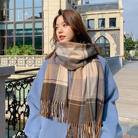 autumn and winter clashing color plaid scarf wholesale's discount tags
