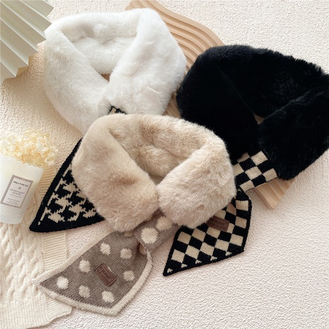 fashion plush snood winter thickened warm fur collar imitation rabbit cross scarf's discount tags