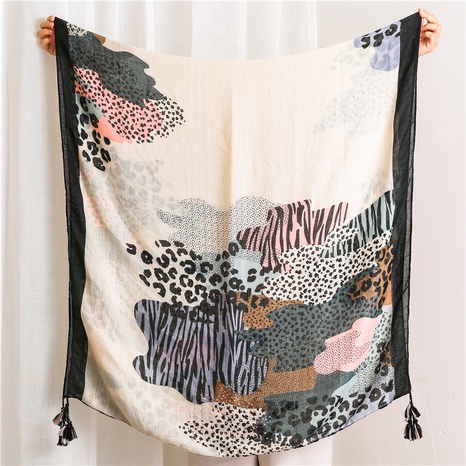 retro oil painting smudge gradient scarf sequin decoration elegant shawl's discount tags