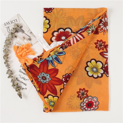 Spring and autumn orange flowers thickening scarf wholesale's discount tags
