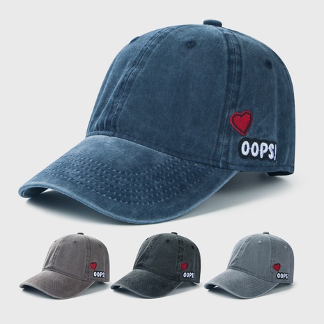 European and American retro letters heart embroidery baseball caps's discount tags