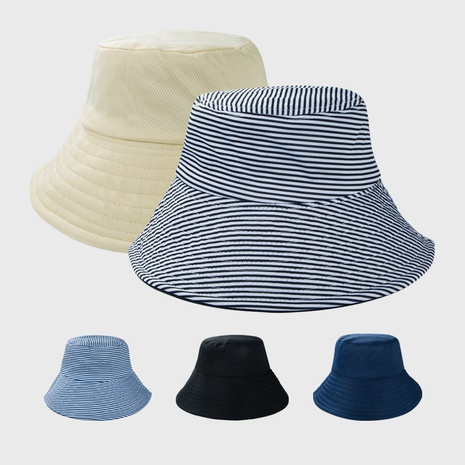 fashion stripe double-sided fisherman hat wholesale's discount tags