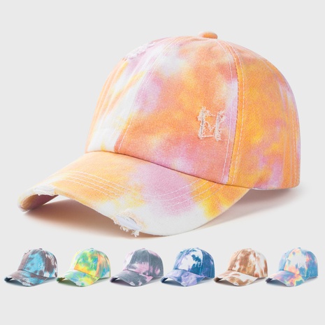 European and American tie-dye frayed baseball cap wholesale's discount tags