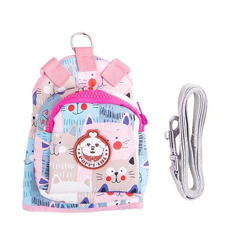 Fashion multi-purpose dog leash chest strap pet functional school bag's discount tags