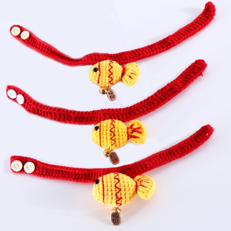 pet knitted collar Spring Festival lucky koi pendant cat dog collar  NHXNU508210's discount tags