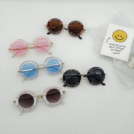 Children's Metal Round Frame Sunglasses Fashion Letter Sunglasses's discount tags