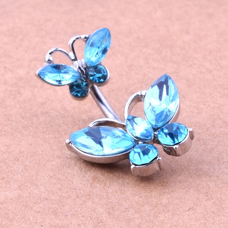 piercing shiny butterfly zircon belly button buckle ring wholesale's discount tags