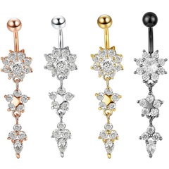 Human body piercing jewelry medical steel water drop belly button buckle pendant belly button nail