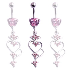 European and American creative double peach heart belly button ring wholesale