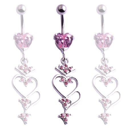 European and American creative double peach heart belly button ring wholesale's discount tags