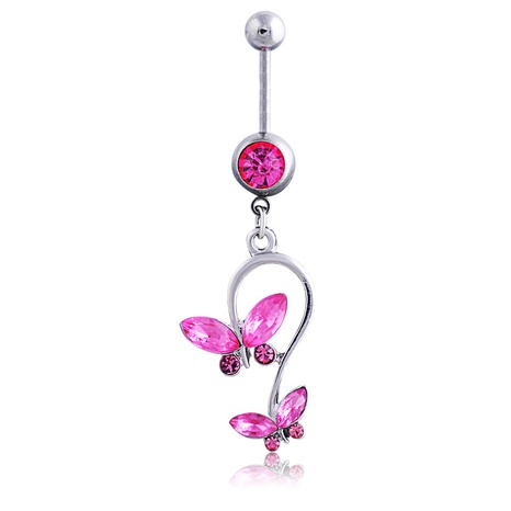 Fashion Double Horse Eye Butterfly Belly Button Ring Body Piercing Jewelry's discount tags