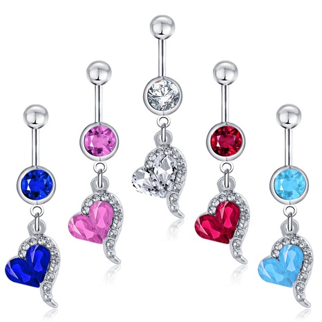 Piercing jewelry water drop peach heart belly button ring heart-shaped fashion umbilical nail's discount tags