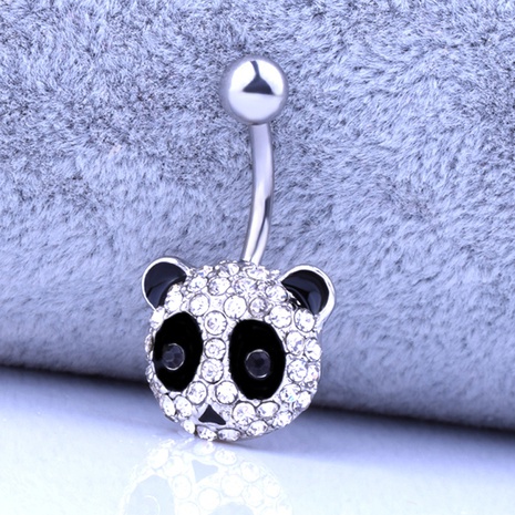 Stainless steel panda diamond piercing jewelry belly button ring wholesale's discount tags