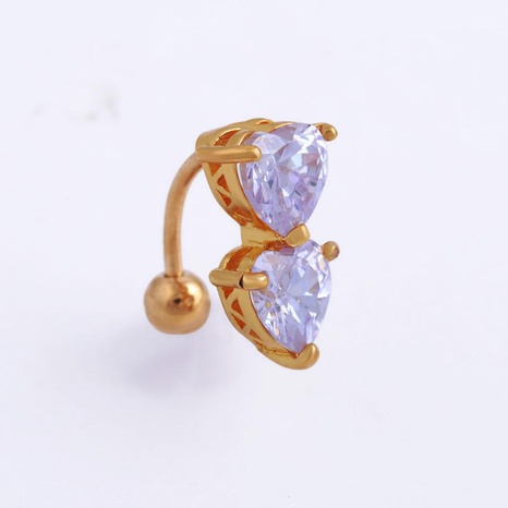 fashion new heart copper zircon belly button nails belly button ring wholesale's discount tags