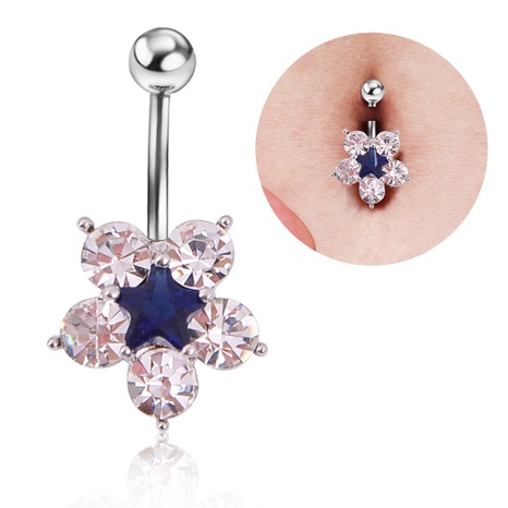 Korean fashion flower belly button ring wholesale three-color optional wholesale's discount tags