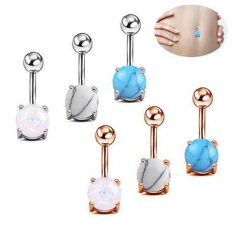 new Europe and America imitation Australian gemstone belly button ring's discount tags