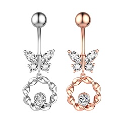 butterfly zircon belly button ring belly button nail piercing jewelry