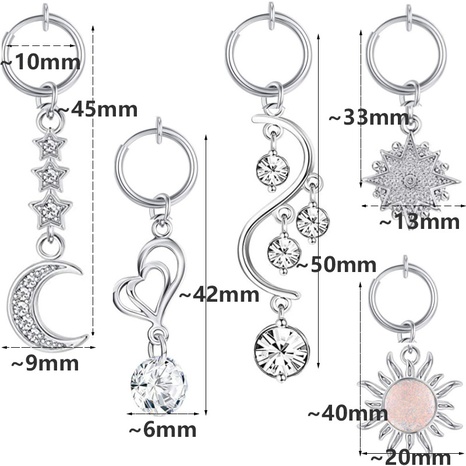 long tassel free perforation fake belly button buckle 5 piece set's discount tags