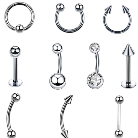titanium steel tongue nail belly button ring nose nail piercing jewelry's discount tags