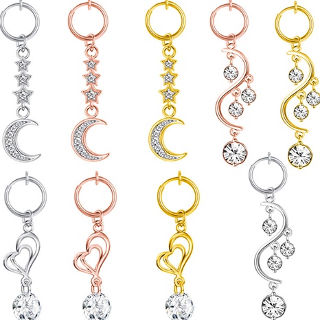Stainless Steel Belly Button Ring Zircon Nail Earrings Piercing's discount tags