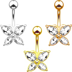 butterfly zircon umbilical button umbilical ring piercing jewelry