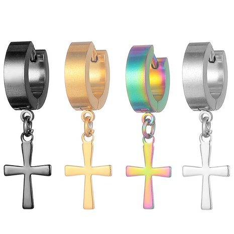 Personality Anti-allergic Cross Stainless Steel Earrings's discount tags