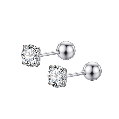 Fashion geometric 925 silver zircon ear studs female NHLLU508379's discount tags