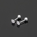 Fashion geometric 925 silver zircon ear studs female NHLLU508379picture6