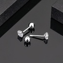 Fashion geometric 925 silver zircon ear studs female NHLLU508379picture9