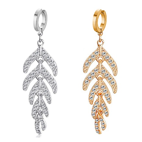 Fashion Leaf Feather Stainless Steel Earring Wholesale's discount tags