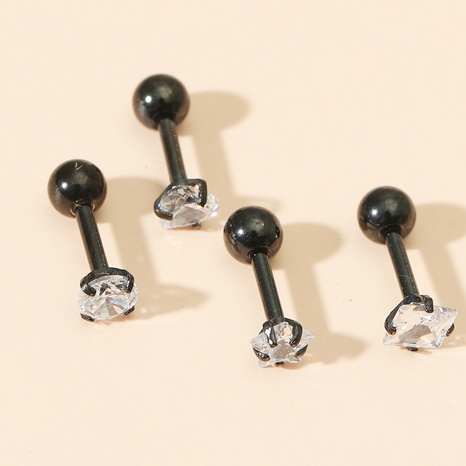 Fashion stainless steel zircon ear bone nails piercing jewelry's discount tags