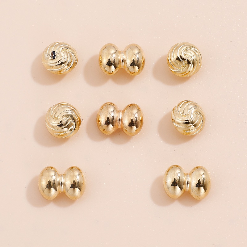 simple fashion Golden stud earrings set NHHUQ509054