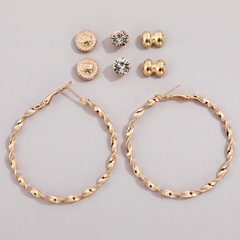 fashion vintage golden big round earrings earrings