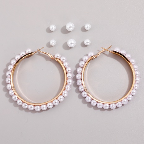 fashion pearl earrings with pearl earrings all-match personality set's discount tags