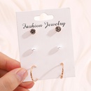 fashion geometric pearl inlaid rhinestone hoop earring set NHHUQ509028picture9