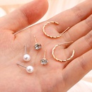 fashion geometric pearl inlaid rhinestone hoop earring set NHHUQ509028picture10