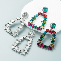 diamond-studded acrylic trapezoidal earrings trendy earrings