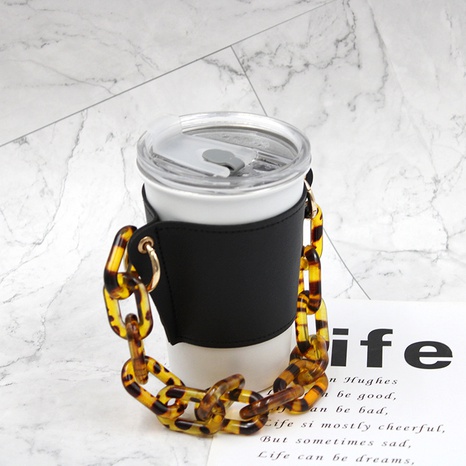 Creative Leather Detachable Chain Traveling Cup Cover  NHYYY505171's discount tags