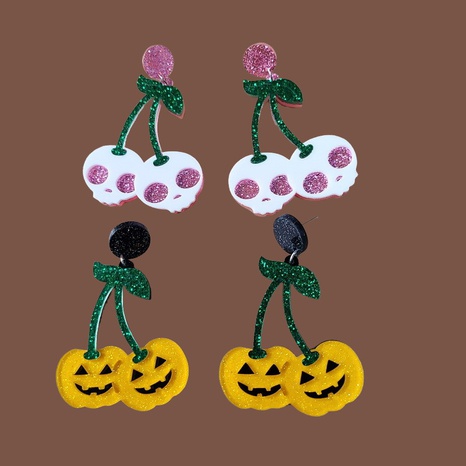 Halloween accessories horror funny pumpkin ghost demon earrings wholesale's discount tags