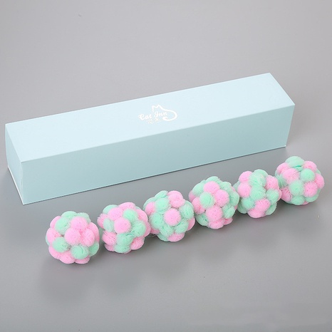 wholesale pet toys new macarons color 6 cat toy balls gift box cat toy NHSUJ507639's discount tags
