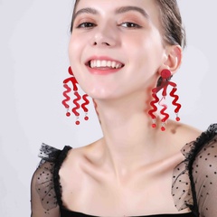 exaggerated transparent acrylic curve agate wave earrings wholesale
