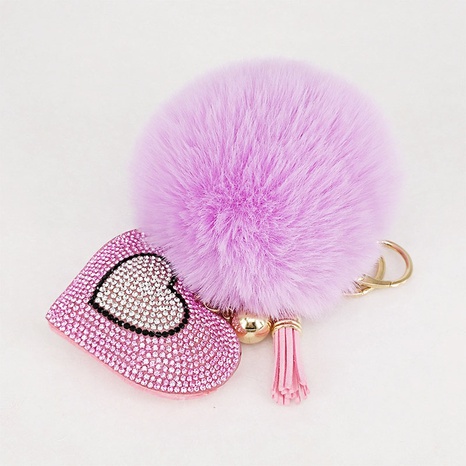 Pompon strass coeur porte-clés femmes accessoires faits à la main porte-clés pendentifs NHHED570375's discount tags