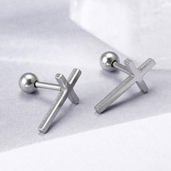 simple cross Titanium steel hypoallergenic earrings wholesale