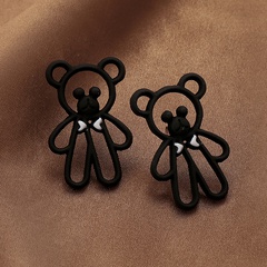 Fashion simple cute bear alloy earrings female fashion cartoon animal alloy earrings
