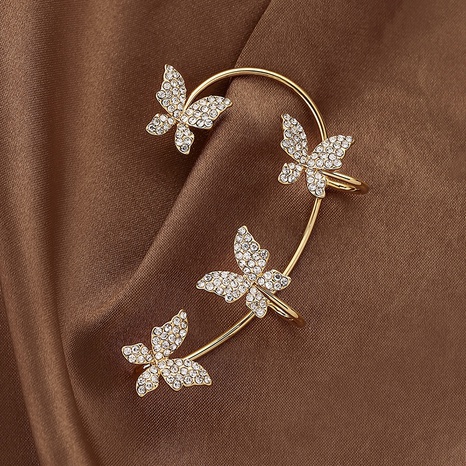 Fashion rhinestone butterfly earrings alloy earrings female's discount tags