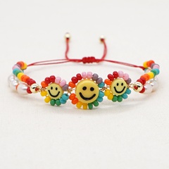 bohemian three smiling face sun flower baroque freshwater pearl bracelet